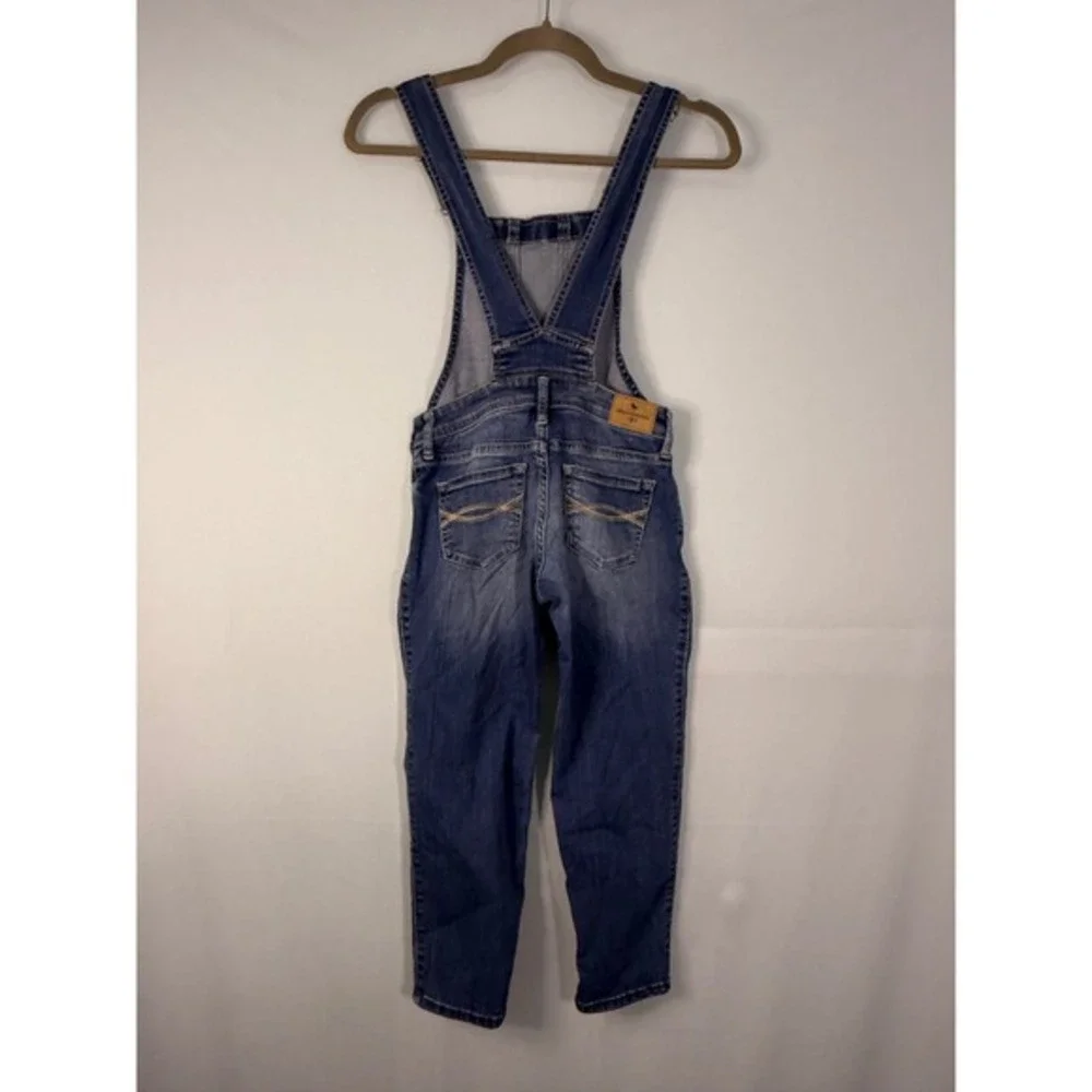 Abercrombie Kids Denim Overalls Kids Blue Distressed Stretch Medium Wash‎